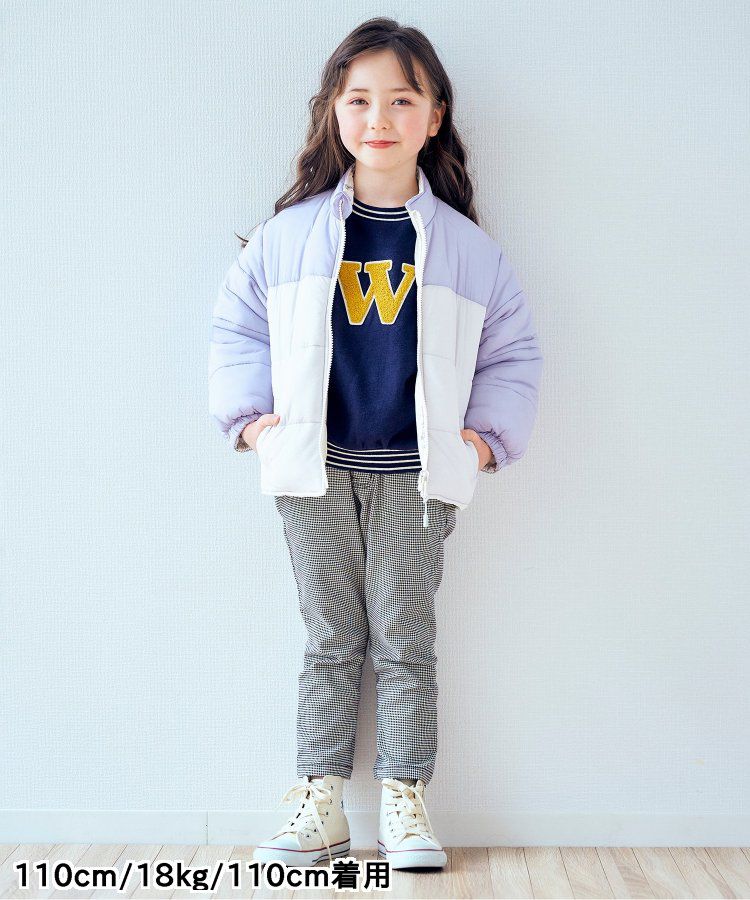 日本 apres les cours - 珍珠光澤正反2WAY鋪棉外套(可機洗)-彩色幾何-橘棕