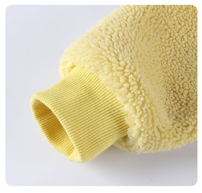 保暖立領羊羔絨外套-小怪物-深藍灰色