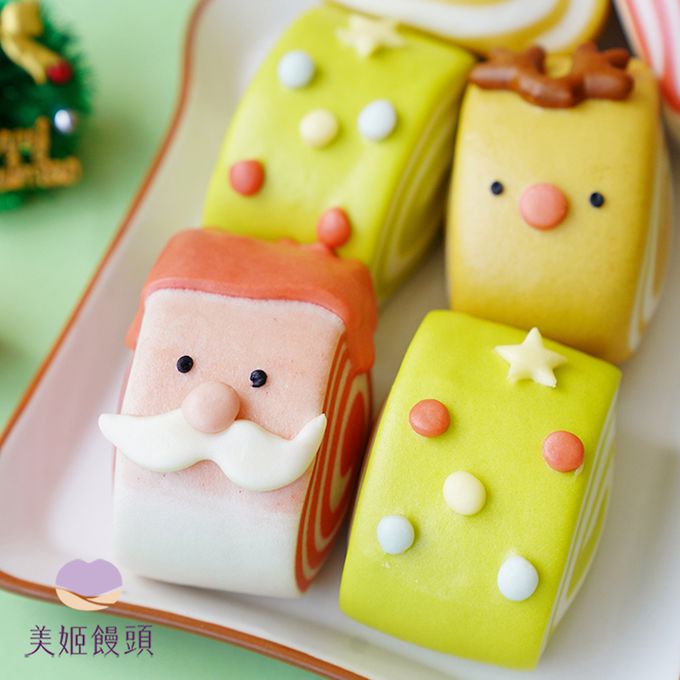 美姬饅頭 - 聖誕派對鮮乳造型饅頭-40g/顆*6入裝