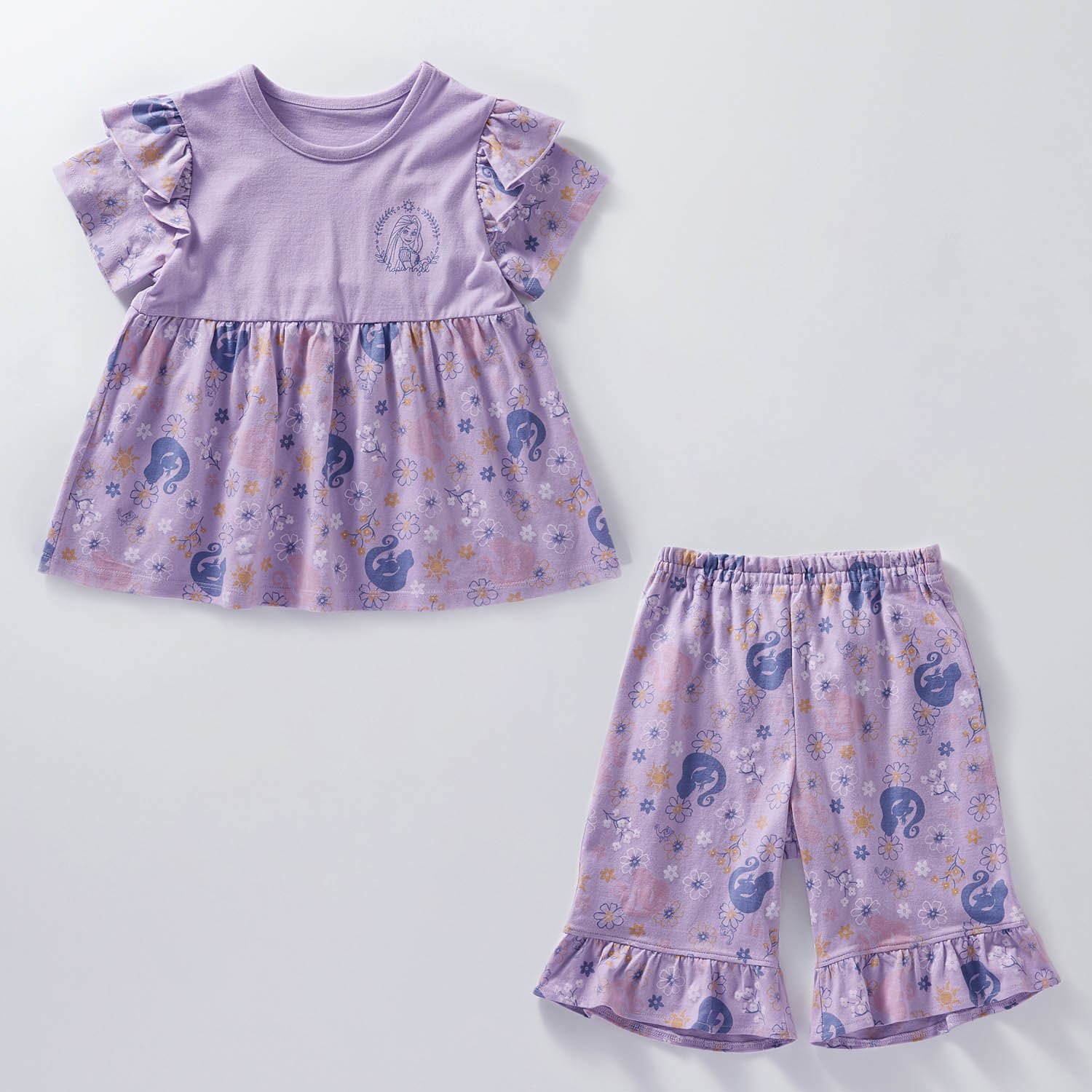 日本千趣會 - 迪士尼 夢幻荷葉短袖家居服/睡衣-艾莎-綠