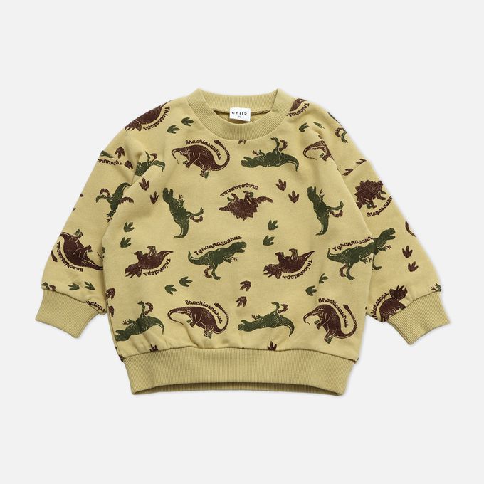 日本 Chil2 - 100%棉 裏毛滿版印花上衣-星月-淺藍