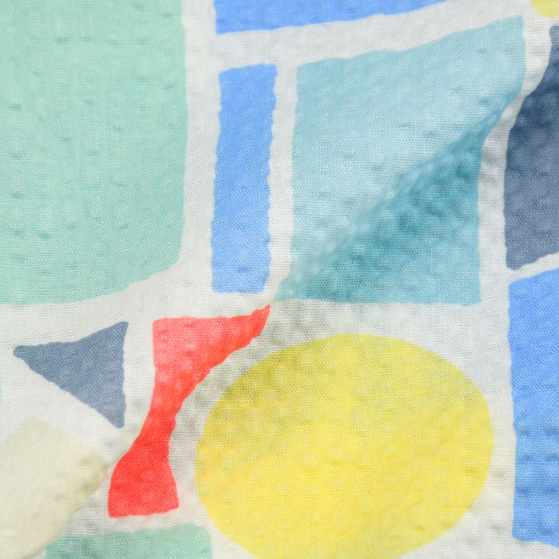 akachan honpo - 甚平包屁衣-幾何圖案-藍色