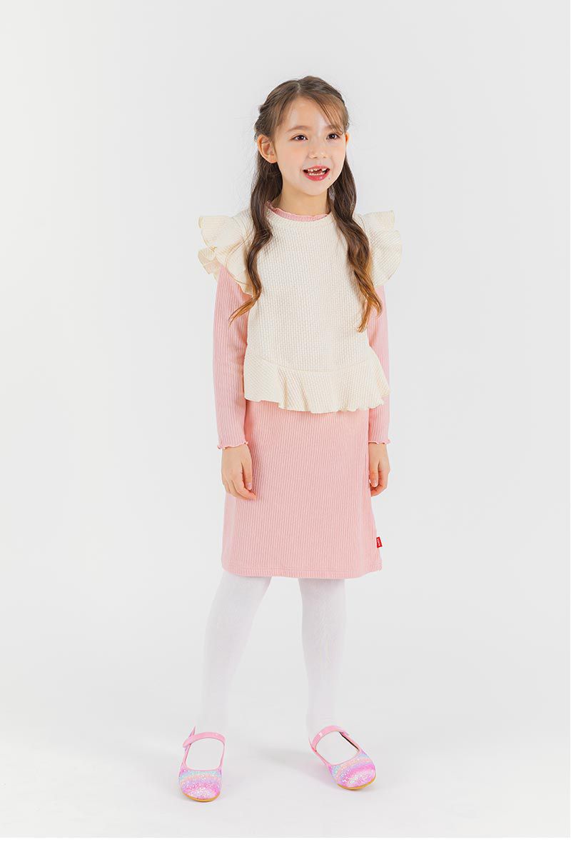 韓國 OZKIZ - 夢幻人魚色亮粉低跟皮鞋