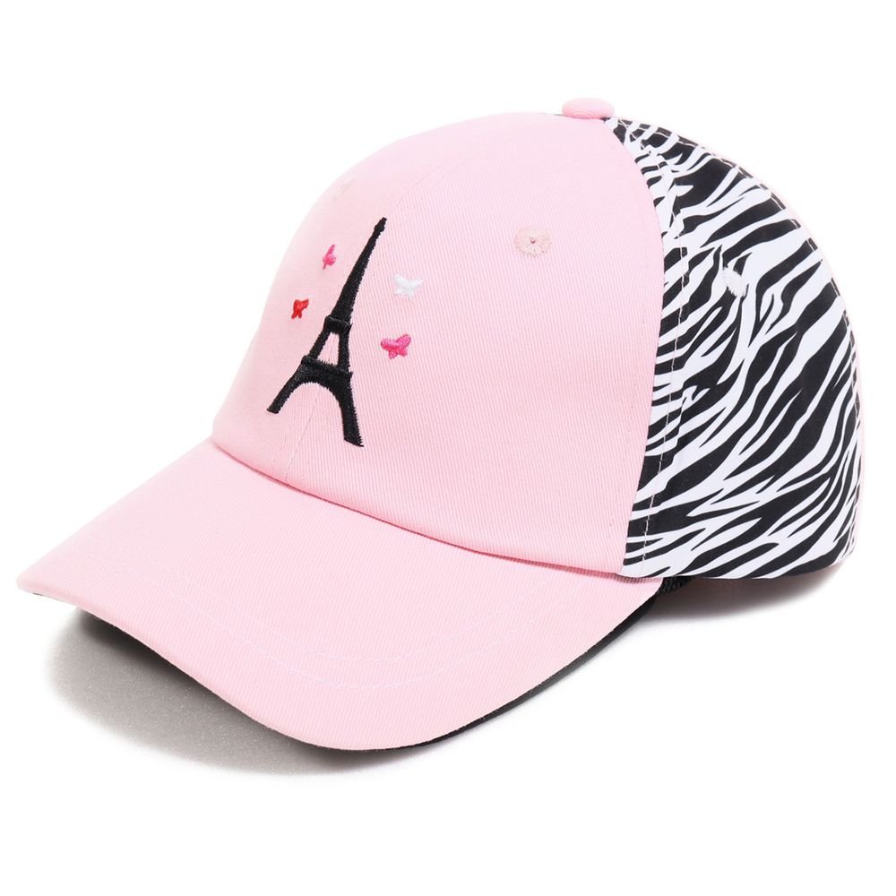 美國 Dabbawalla - 瓦拉帽-粉紅巴黎拼色棒球帽 (3-10歲(頭圍52~56.5cm))