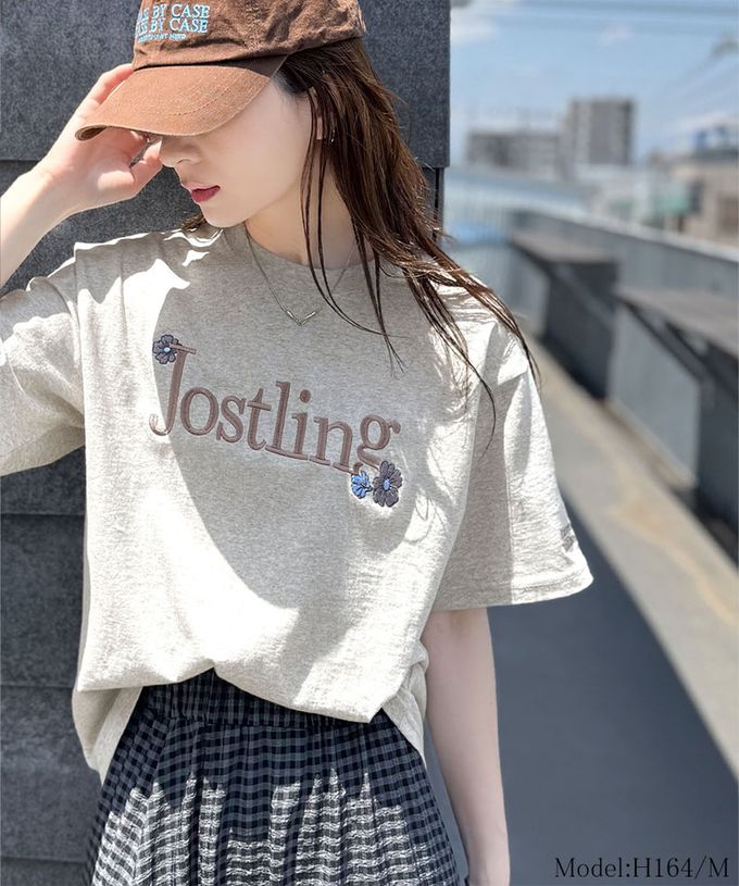 日本 Classical Elf - 100%棉 醒目英文花朵刺繡短袖上衣-白