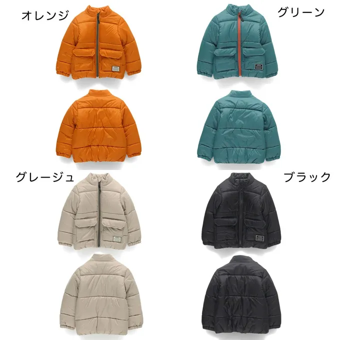 日本 BRANSHES - 簡約素色蓬鬆溫暖鋪棉外套(可機洗)-淺灰棕