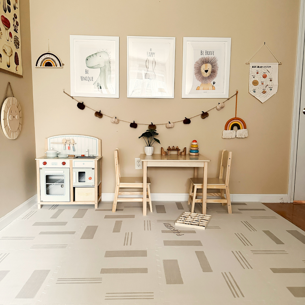 北歐風系列巧拼-北歐農舍-灰色 (單片58*58cm)-六片入