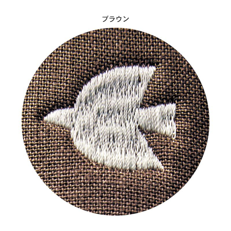 日本千趣會 - 麻料材質刺繡室內拖鞋-白鴿-咖啡