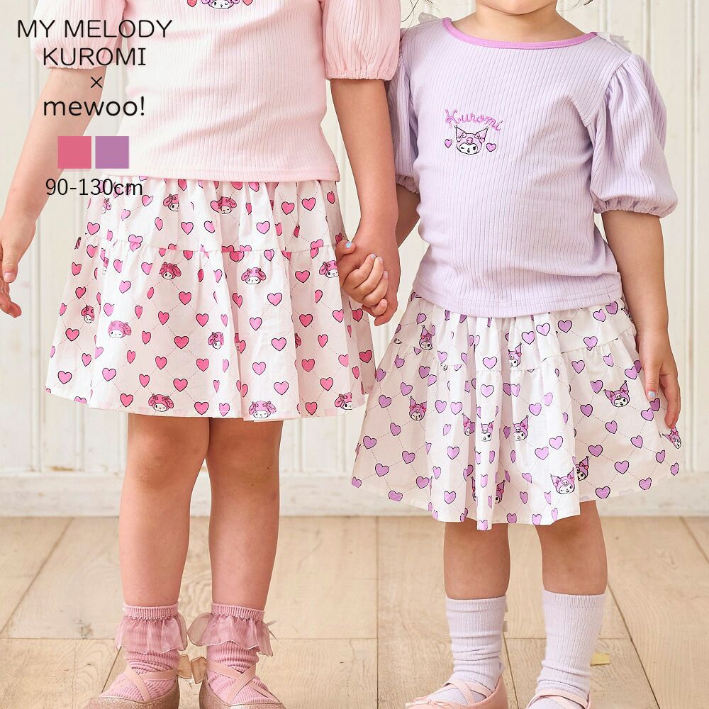 日本 ma lalumiere store - 三麗鷗聯名 甜美愛心印花褲裙-美樂蒂-粉紅