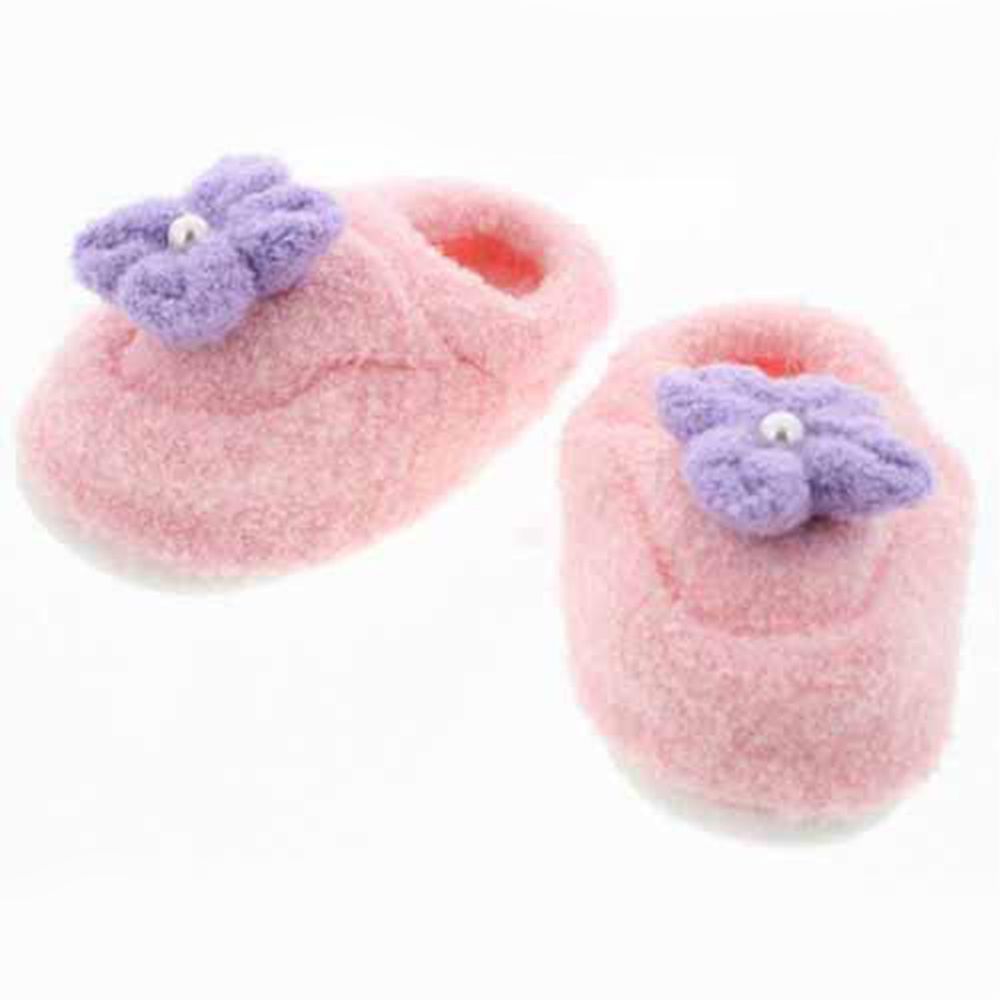 日本手工 - 日本製保暖止滑室內鞋-小花-粉紅
