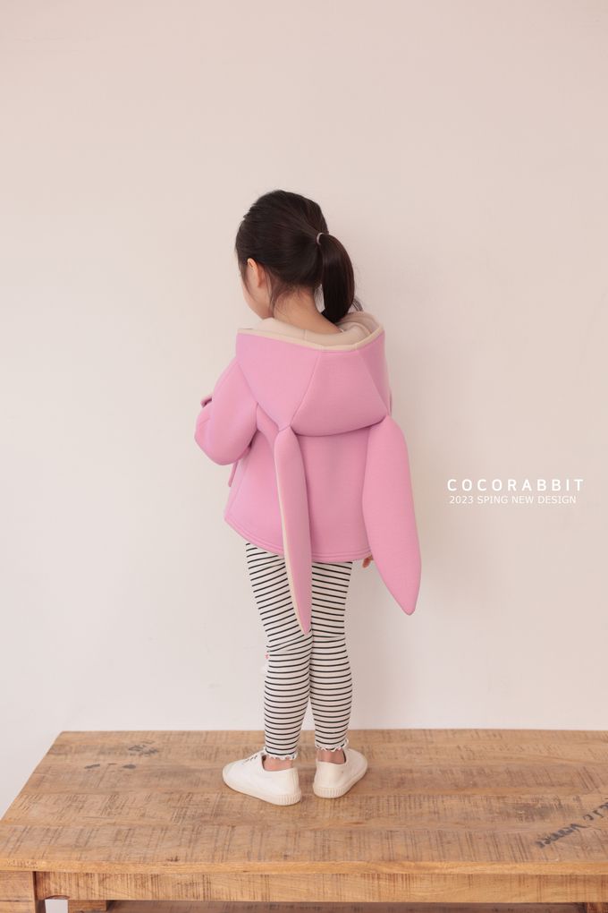 韓國 Coco rabbit - 立體兔耳裝飾連帽外套-紫