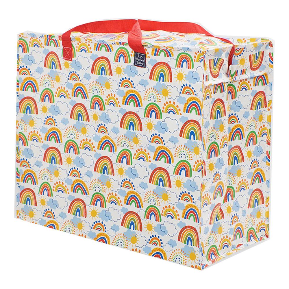 英國 JoJo Maman BeBe - 超大多功能收納袋(衣物/棉被/睡袋適用)-七色彩虹 (H48 x W57 x D30cm)