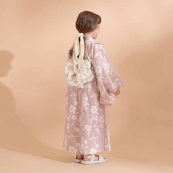 日本 Lycee mine - 粉彩浪漫夏日女孩浴衣-花草-粉紅