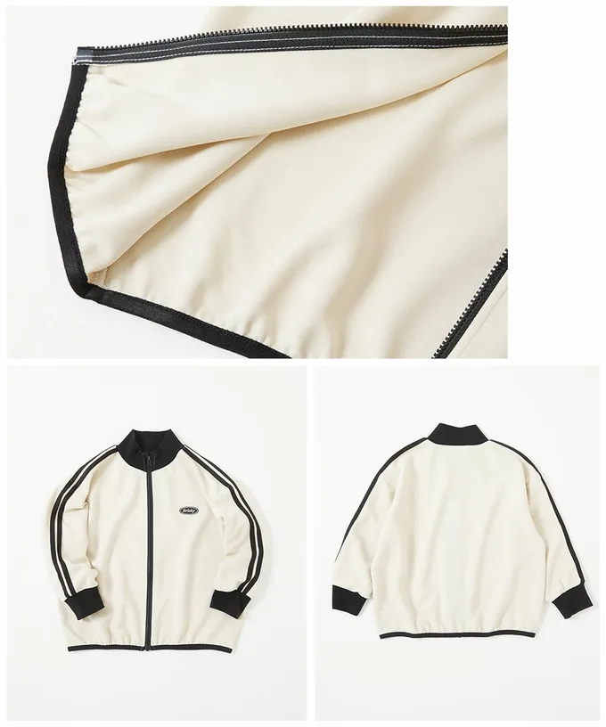 日本 devirock - 小立領側線條運動風夾克-黑