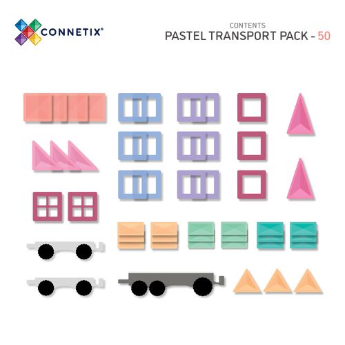 粉彩磁力積木-磁力運輸車組(50pc)