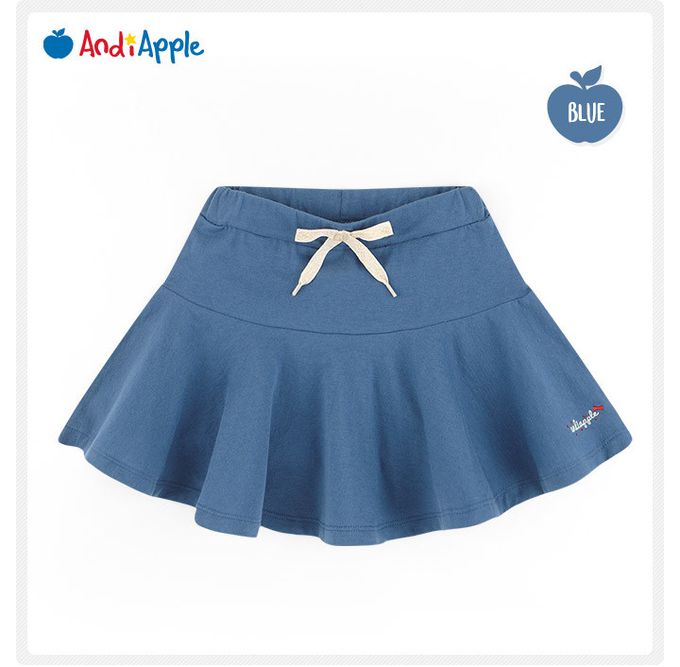 韓國 AndiApple - 休閒渡假風飄逸褲裙套裝-靛藍