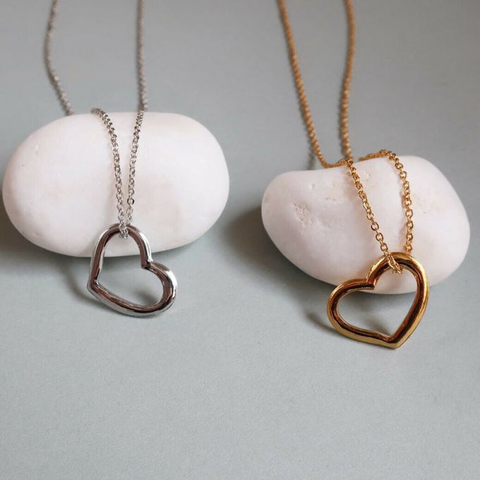 日本 Melody Accessory - 日本製 簡約典雅愛心造型項鏈-金