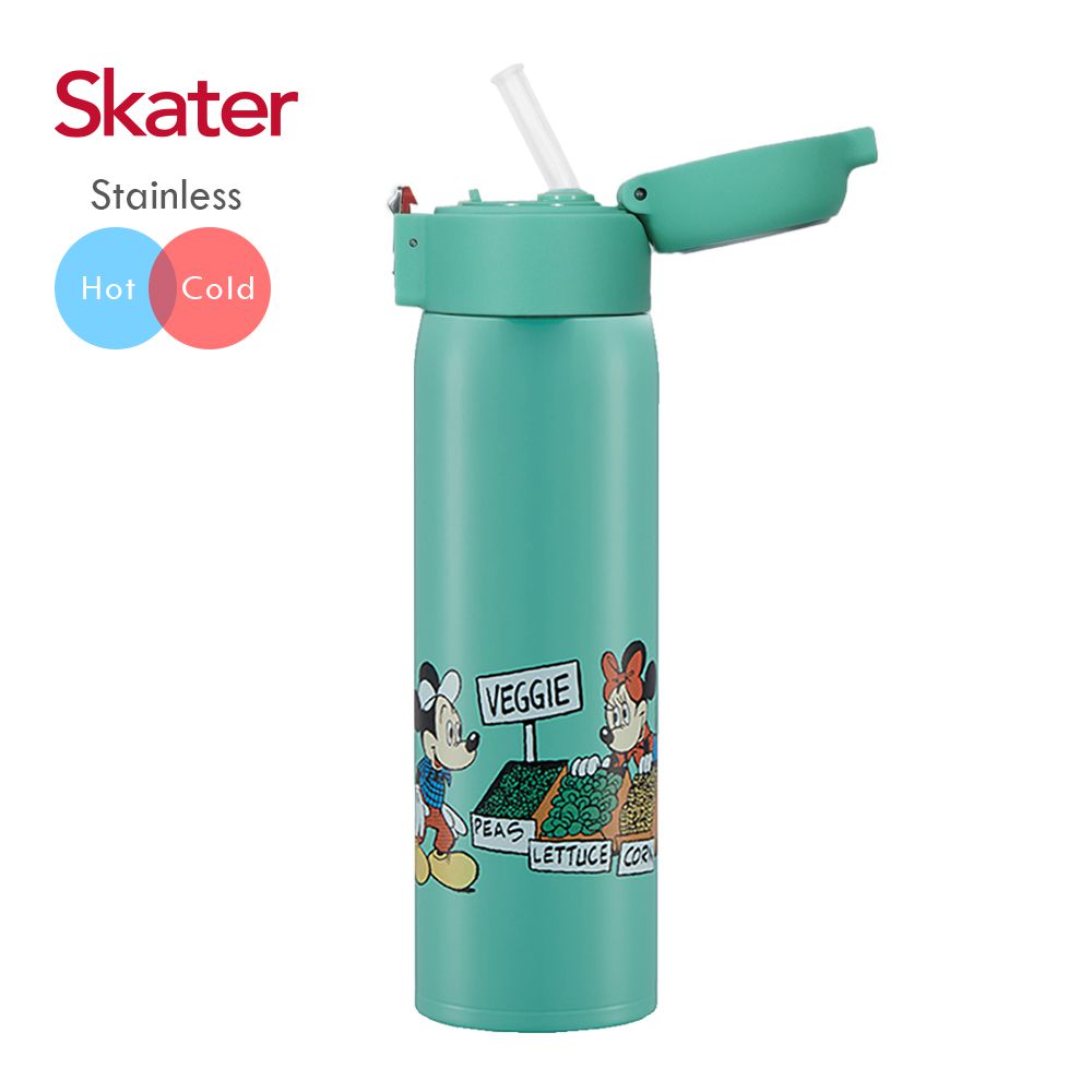 日本 SKATER - Skater (吸管)不鏽鋼保溫瓶 480ml-米奇-480ml