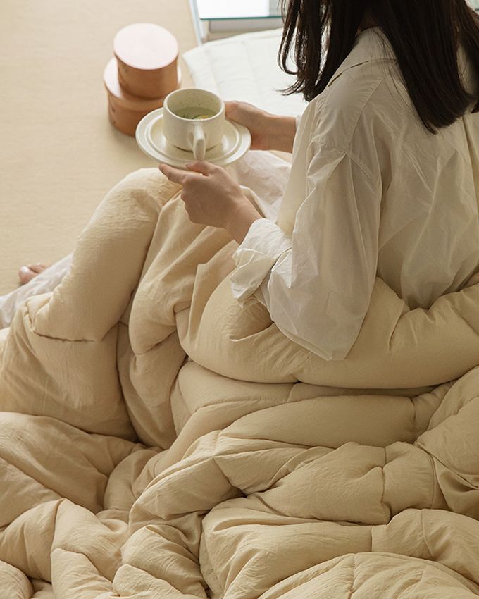 韓國 Maatila - 雲朵軟綿綿親膚棉被-奶油黃