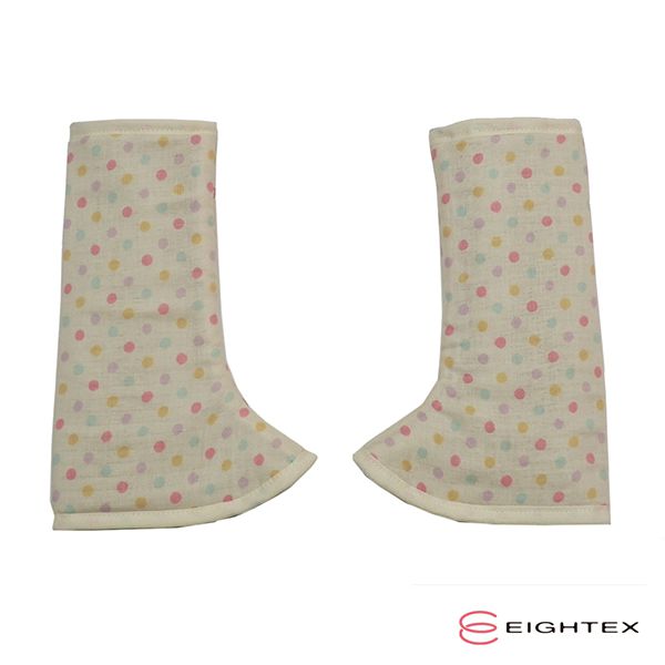 日本 Eightex - 日製L型防污套(口水巾)2入-圓點象牙