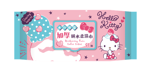 加蓋 加厚超純水柔濕巾-水分增量款 (一般無紡布) - 80抽*24包(箱購)-80抽*24包(箱購)