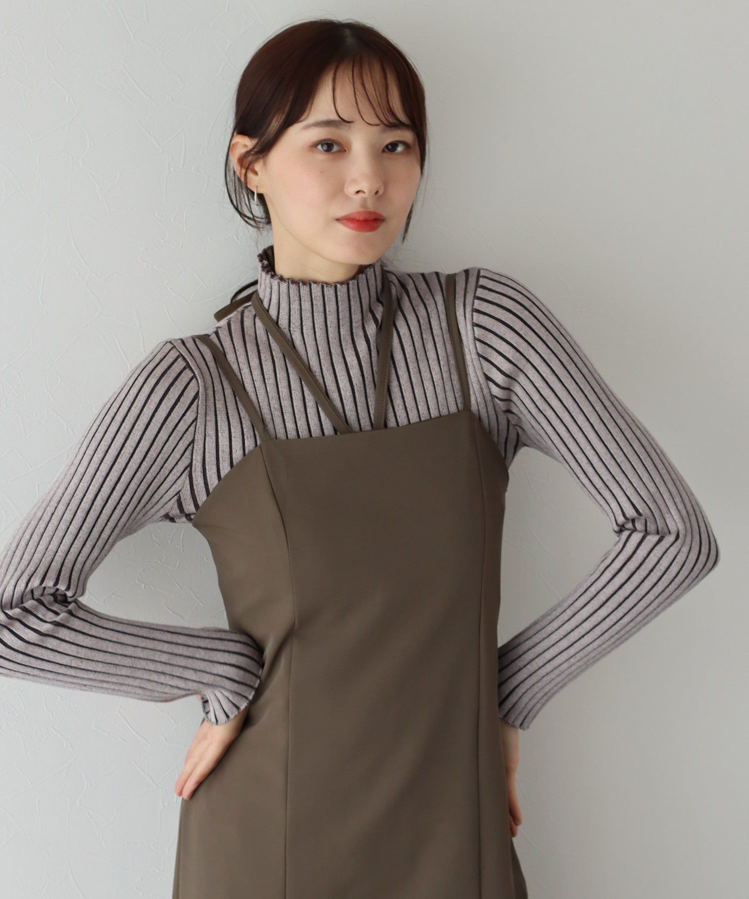 日本 BLUE EAST - 彈性百搭羅紋長袖上衣-黑