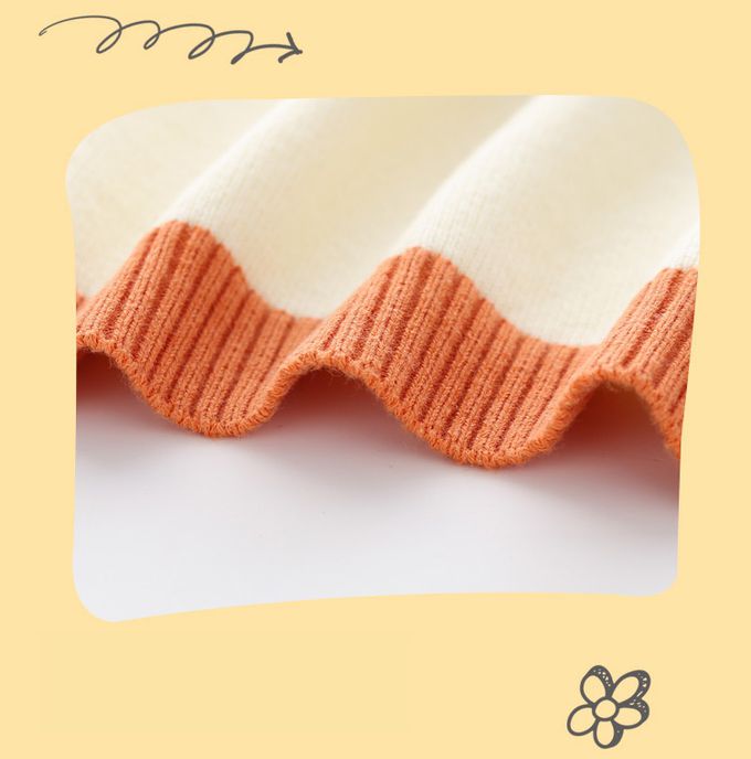 好搭V領鈕釦針織背心-花園星空-米杏色