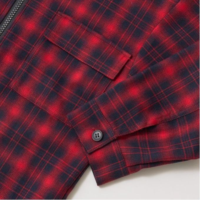 日本 b-ROOM - 經典格紋廓形長袖襯衫/夾克-綠