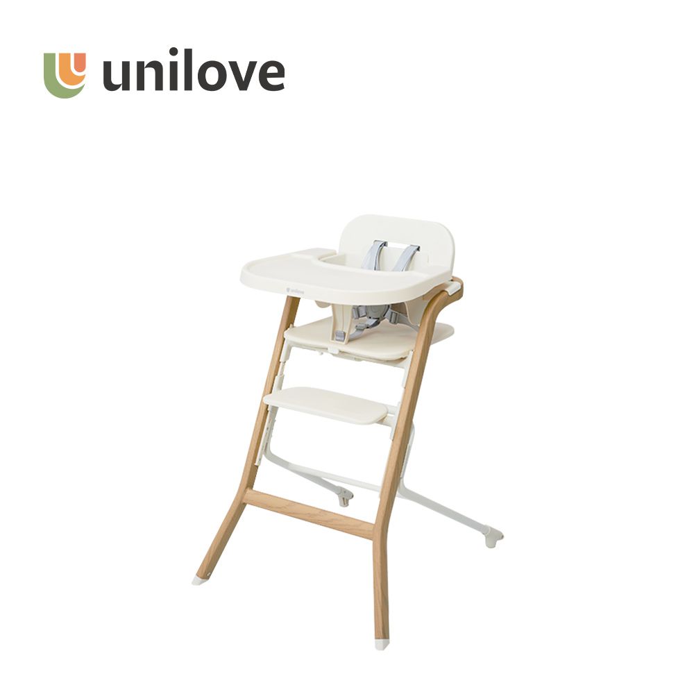 Grow With Me 兒童高腳成長餐椅(含座布)-奶蓋白