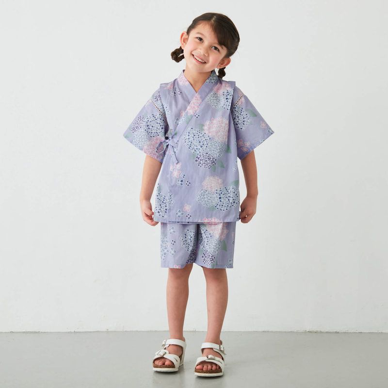 日本千趣會 - GITA 可當短褲2 WAY穿法的夏日甚平-鯊魚-水藍