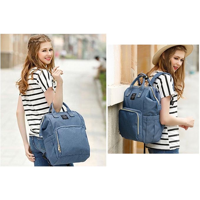 Heine 海恩 - WIN-182多功能媽媽包 後背包 防潑水背包 流行女包 育兒包 待產包-雅緻藍