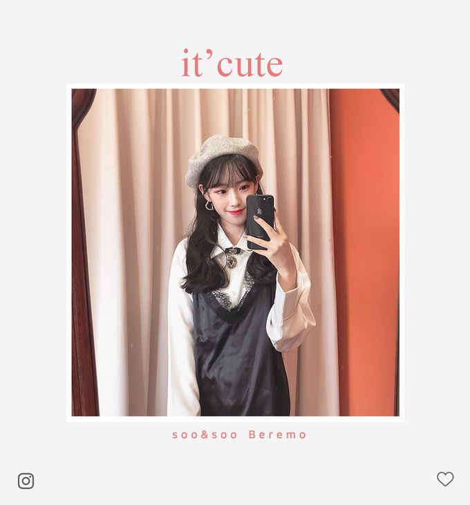 韓國 Soo&Soo - 法式風羊毛貝雷帽-灰 (直徑28cm，高7cm, 頭圍56cm)