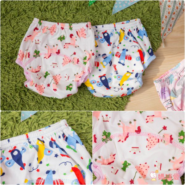 JoyNa - 嬰兒拉拉褲印花尿布褲隔尿褲-3件入-飛機款+隨機2入
