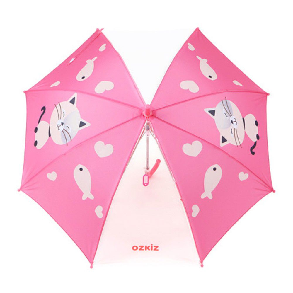 韓國 OZKIZ - 超輕量兒童安全雨傘-粉紅貓咪 (FREE)