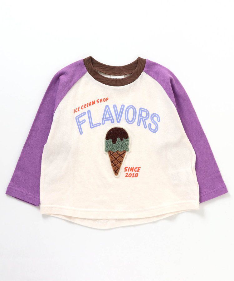 日本 BREEZE - 刺繡徽章撞色長袖上衣-熊貓-炭黑