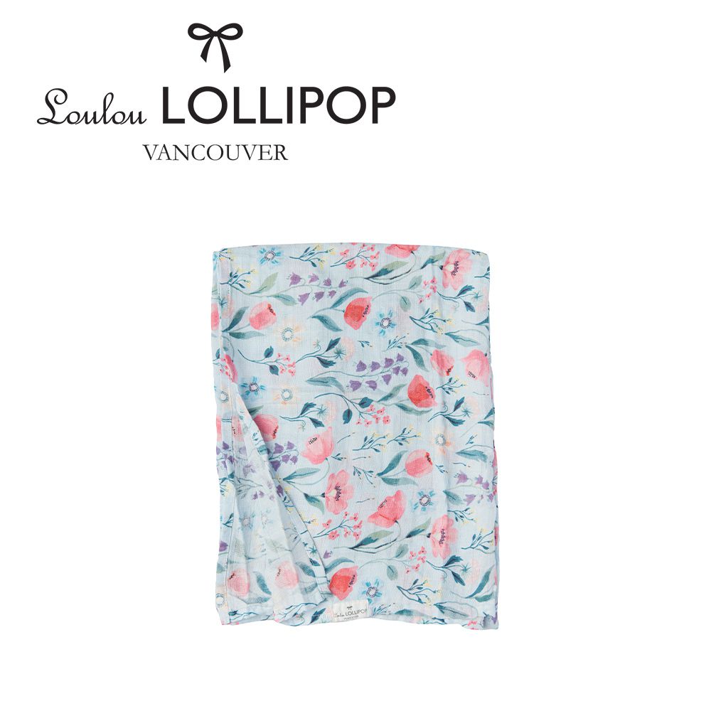 Loulou Lollipop - 竹纖維透氣包巾-主題款 - 藍色風鈴 (120x120 cm)