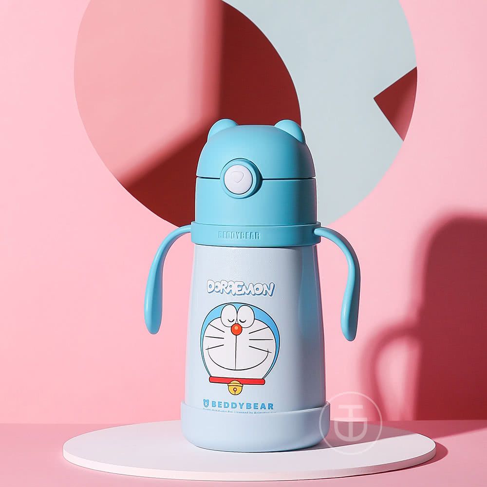 韓國 BEDDYBEAR - 杯具熊兒童寵物保溫學飲杯-哆啦A夢聯名款-粉色-320 ML