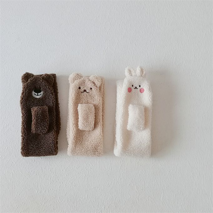 Love, Charlotte - 腮紅小白兔子泰迪絨保暖圍巾 (79cm 長 x 10.5 cm 寬 (建議年齡:3+))