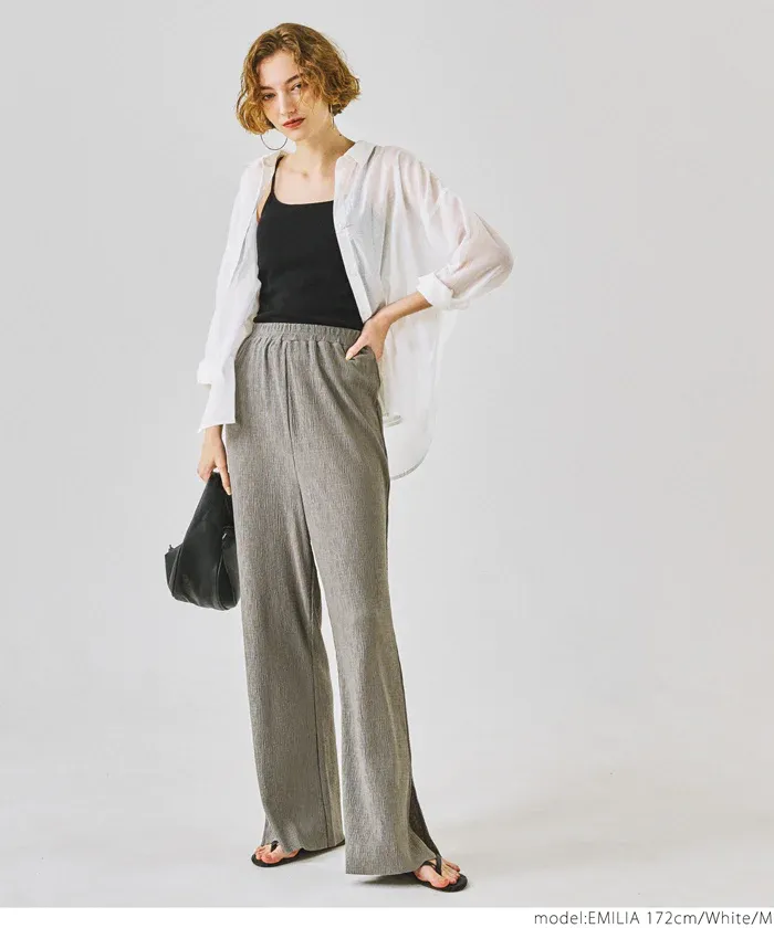 日本 COCA - 純棉透感薄長袖襯衫/薄外套-白