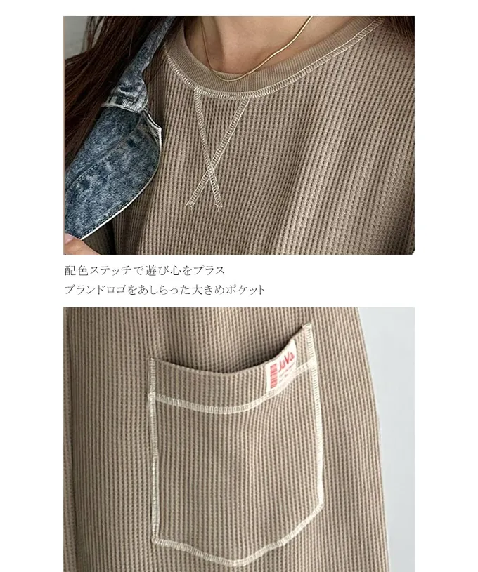 日本 Classical Elf - Java 俏麗縫線大口袋長袖洋裝-咖啡