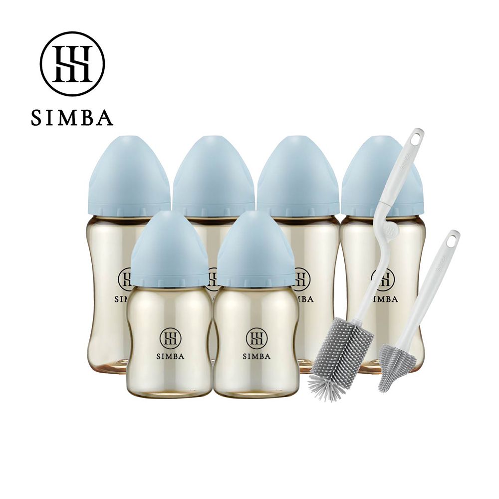 省力洗瓶！蘊蜜鉑金PPSU寬口奶瓶極淨組-新生適用-晨藍