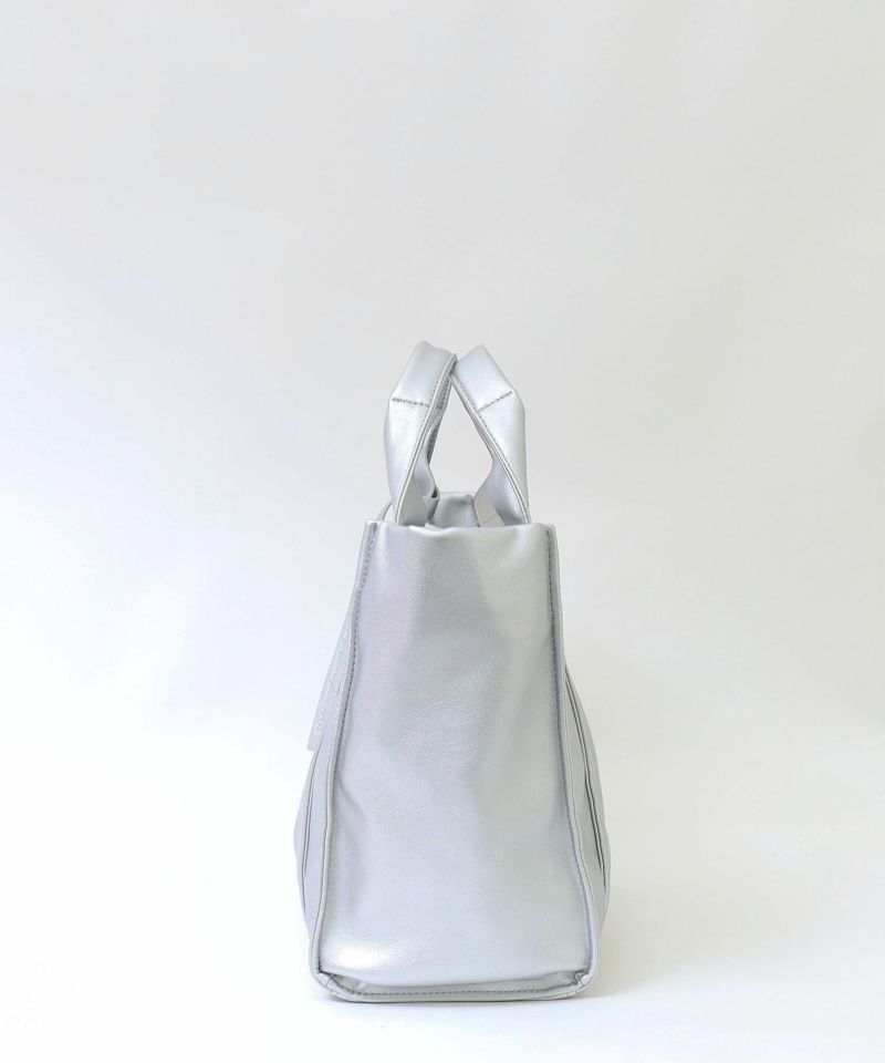 日本 COOCO - 簡約皮革方形手提托特包-天使白 (W33*H27*D14cm)