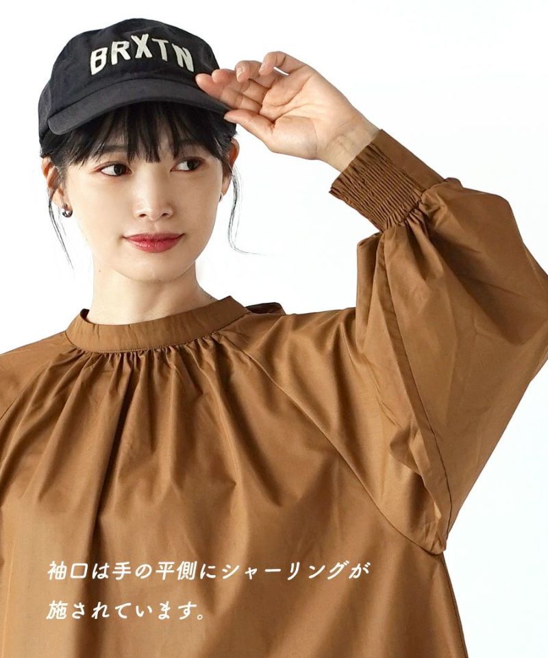 日本 zootie - 氣質後綁帶澎澎袖上衣-焦糖棕