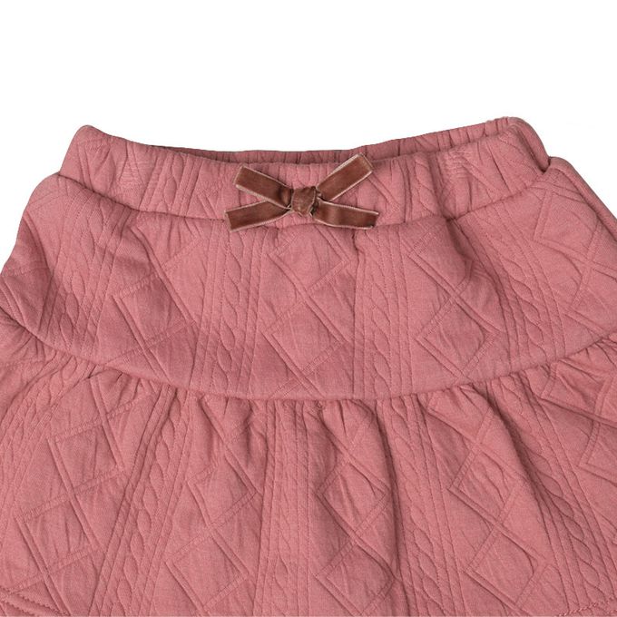 akachan honpo - 10分假兩件裙褲-鋪棉-粉紅色