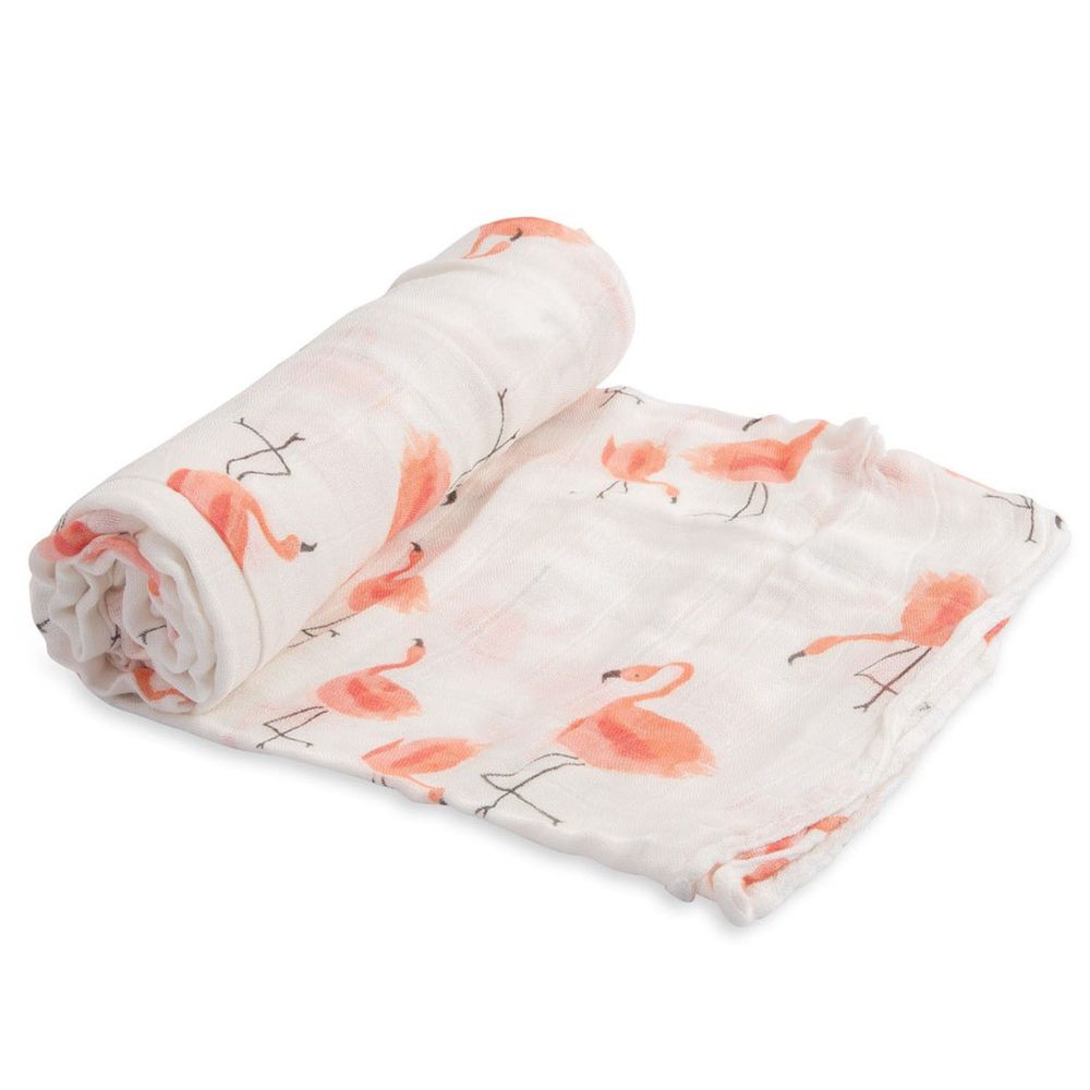 美國 Little Unicorn - 竹纖維紗布巾單入組-熱帶紅鶴