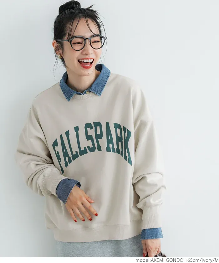 日本 COCA - 裏毛圓領百搭大學T-米杏