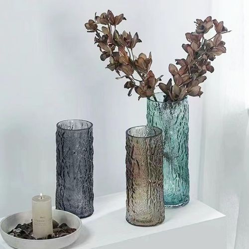 好拾選物houselect - 玻璃花瓶/浮雕/岩石紋/北歐輕奢款 4色 (買一送一)