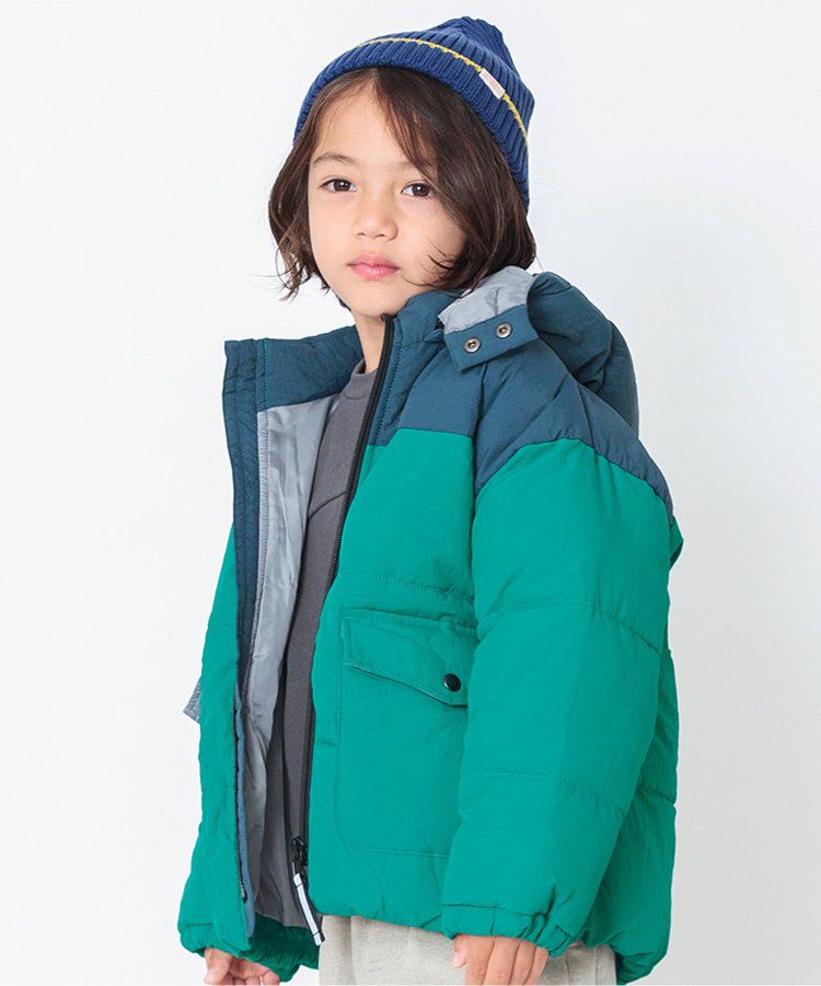 日本 BREEZE - 繽紛蓬鬆大口袋保暖外套-橘灰