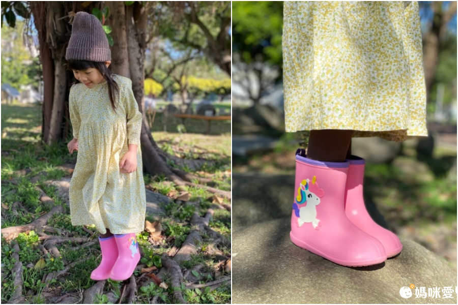 Cheerful Mario - 兒童雨鞋-粉色小馬