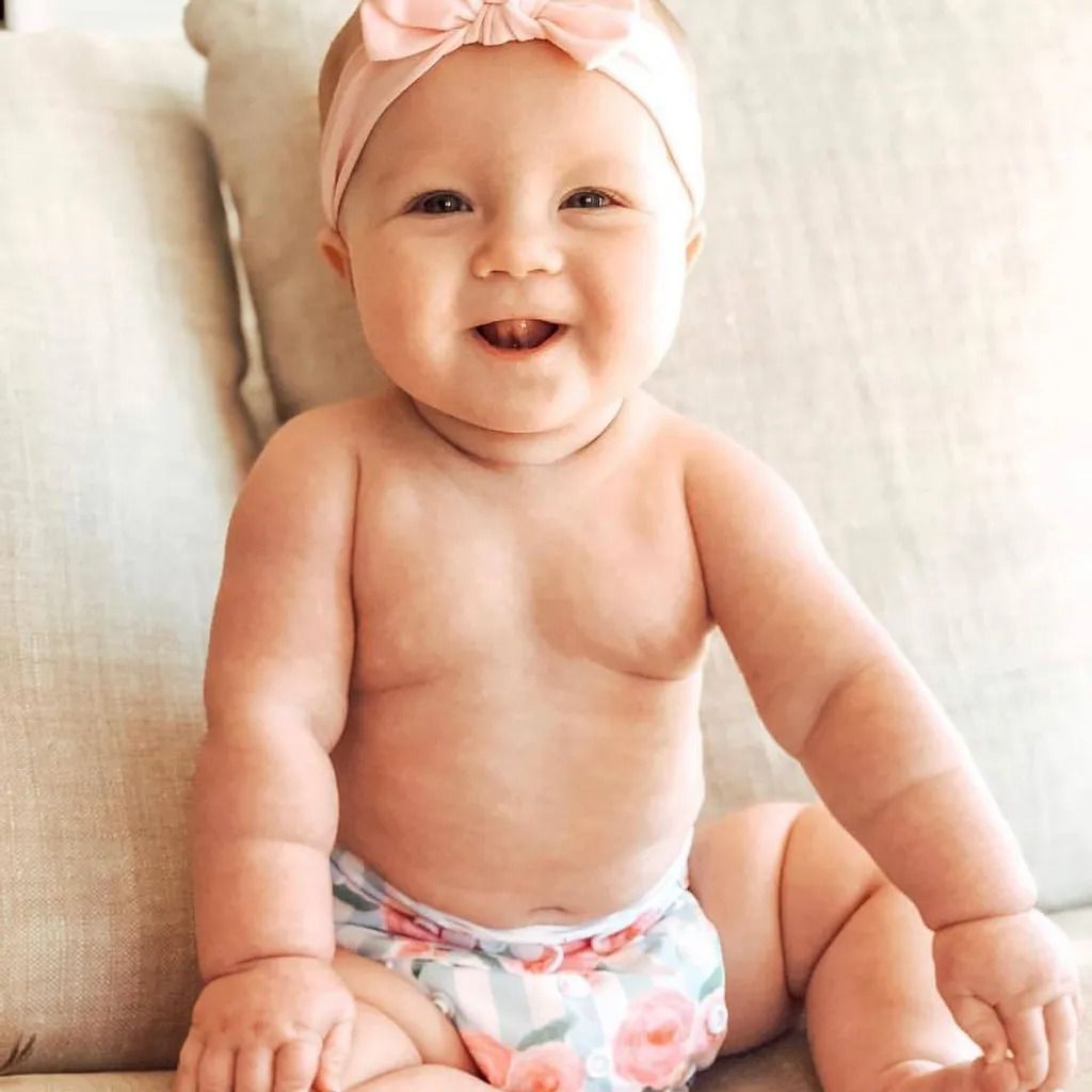 Nora's Nursery - 成長型口袋式布尿布-7件組 送收納袋 附尿墊-完美牡丹 (4.5~16公斤)